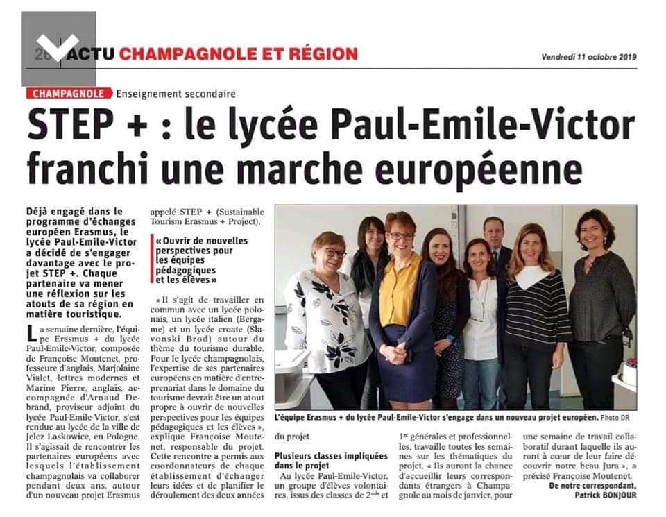 Miniaturka — 2019/2020 - Z doniesień francuskiej PRASY I O PROJEKCIE Erasmus +